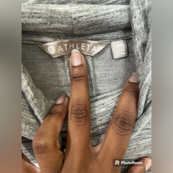 LIKE NEW Athleta Women’s Cowl Neck Sweatshirt - Marl Grey Heather - Size: MP - Picture 6 of 9